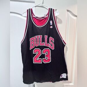Super rare Champion Chicago bulls Michael Jordan reversible jersey XXL black/red
